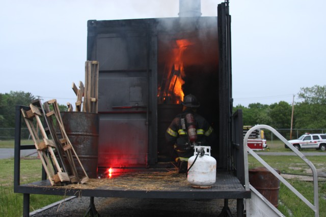 Fire Academy Instructor Setting up the Flashover Drill
