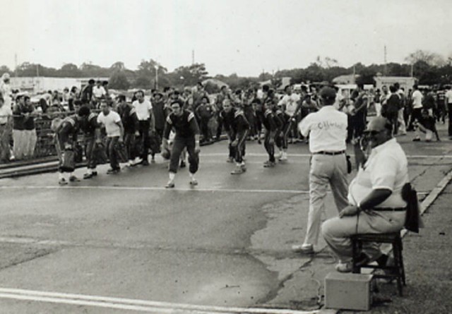 Starting line for buckets - 1971 Freeport Drill