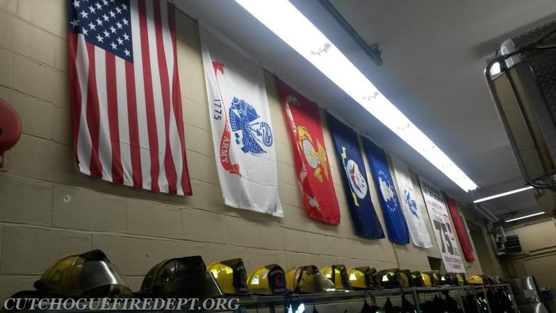 Flags in the CFD Truck Bay Honoring our Military